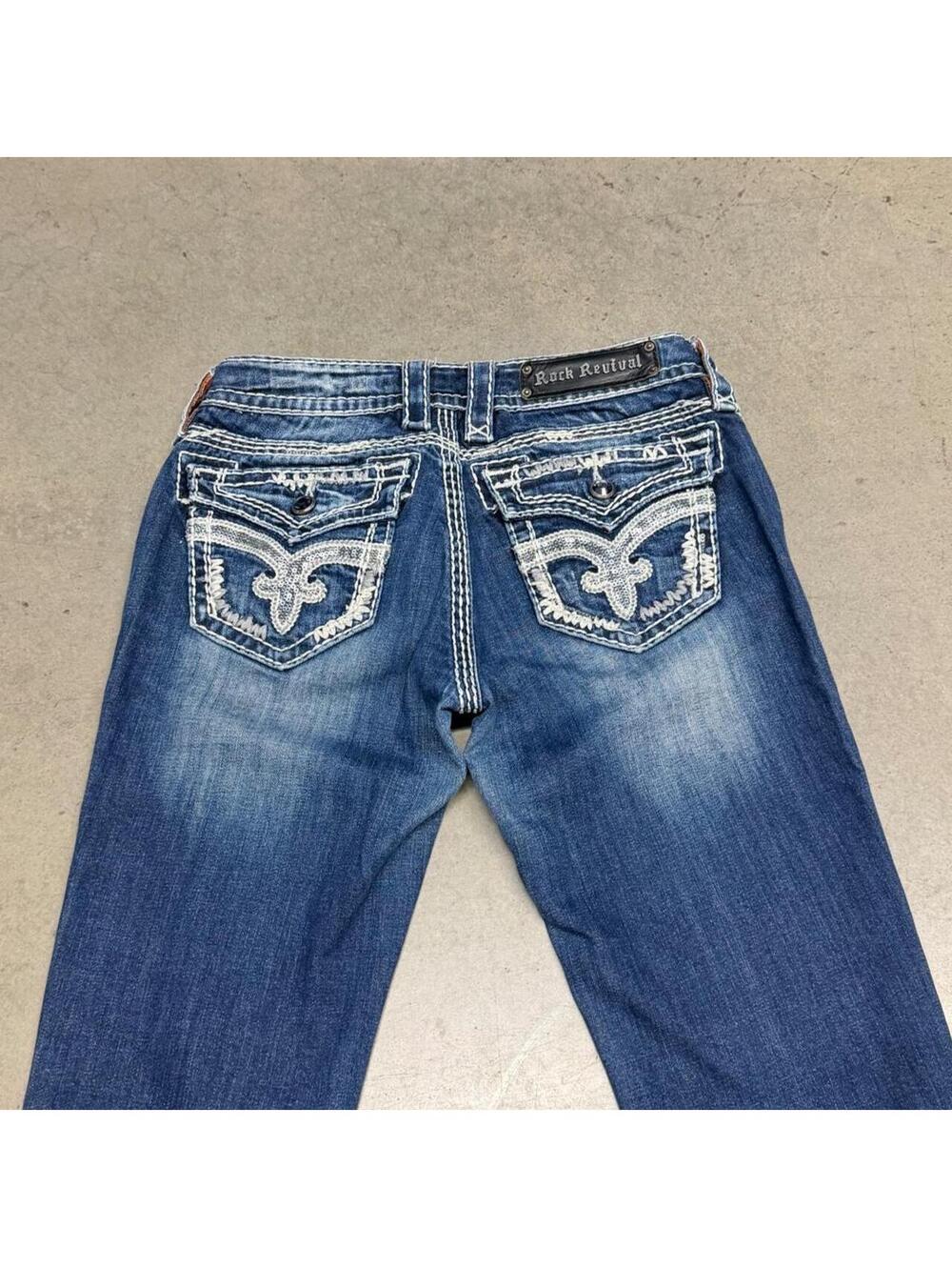 Y2K Rock Revival Serena Boot Jeans Denim Bootcut Jeans MSRP $200 - Picture 6 of 8